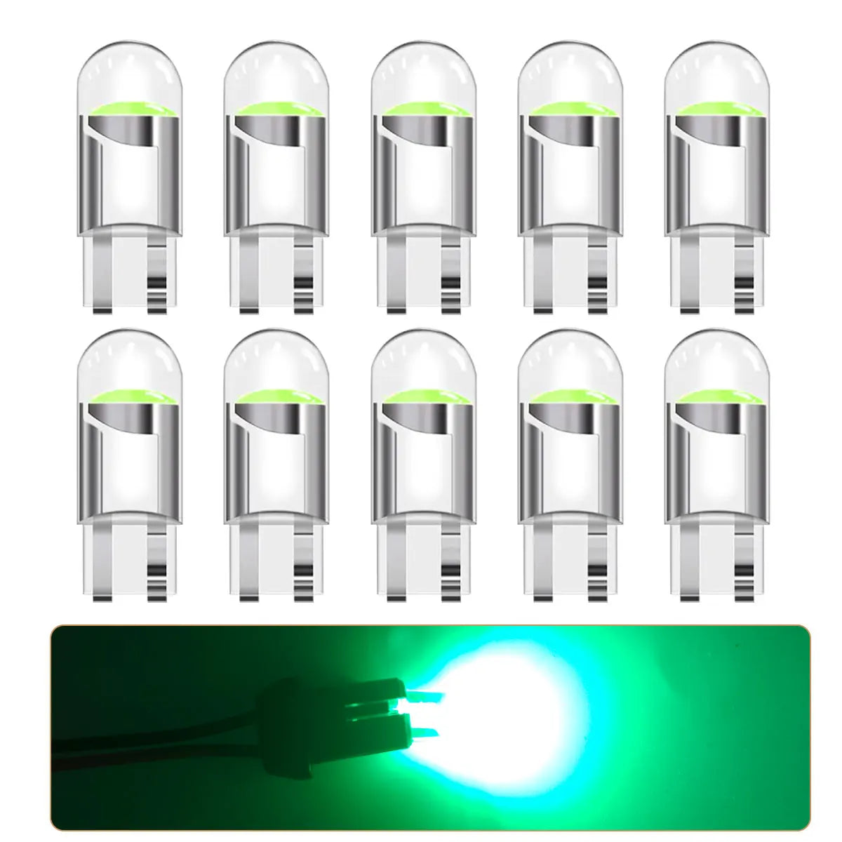 10PCS Fully Transparent Design W5W T10 WY5W 192 194 168 LED Car Bulbs for Automotive Reading Width Clearance Turn Signal Lights