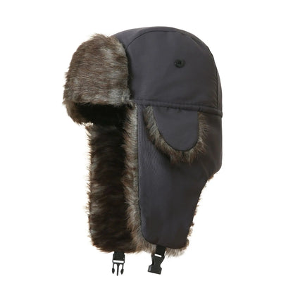 Unisex Warm Mens Women Trapper Cap Aviator Trooper Earflap Winter Flaps Ski Hat New Bomber Hats Russian Faux Fur Hats