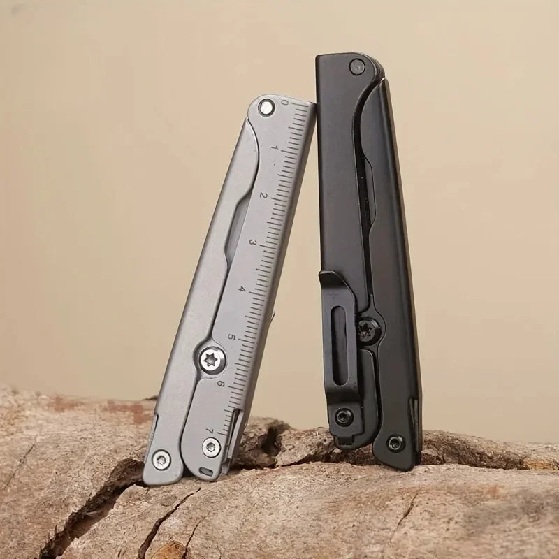 Portable Multifunctional Folding Scissors, Stainless Steel Outdoor Survival Tool for Camping Fishing Hunting