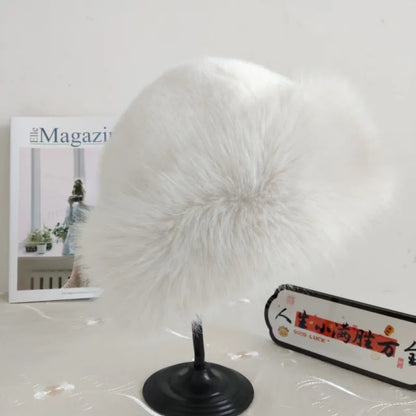 Thicken Plush Warm Fur Hat for Women Fluffy Beanie Winter Warm Thick Hat Mongolian Caps for Cold Weather Snow Caps