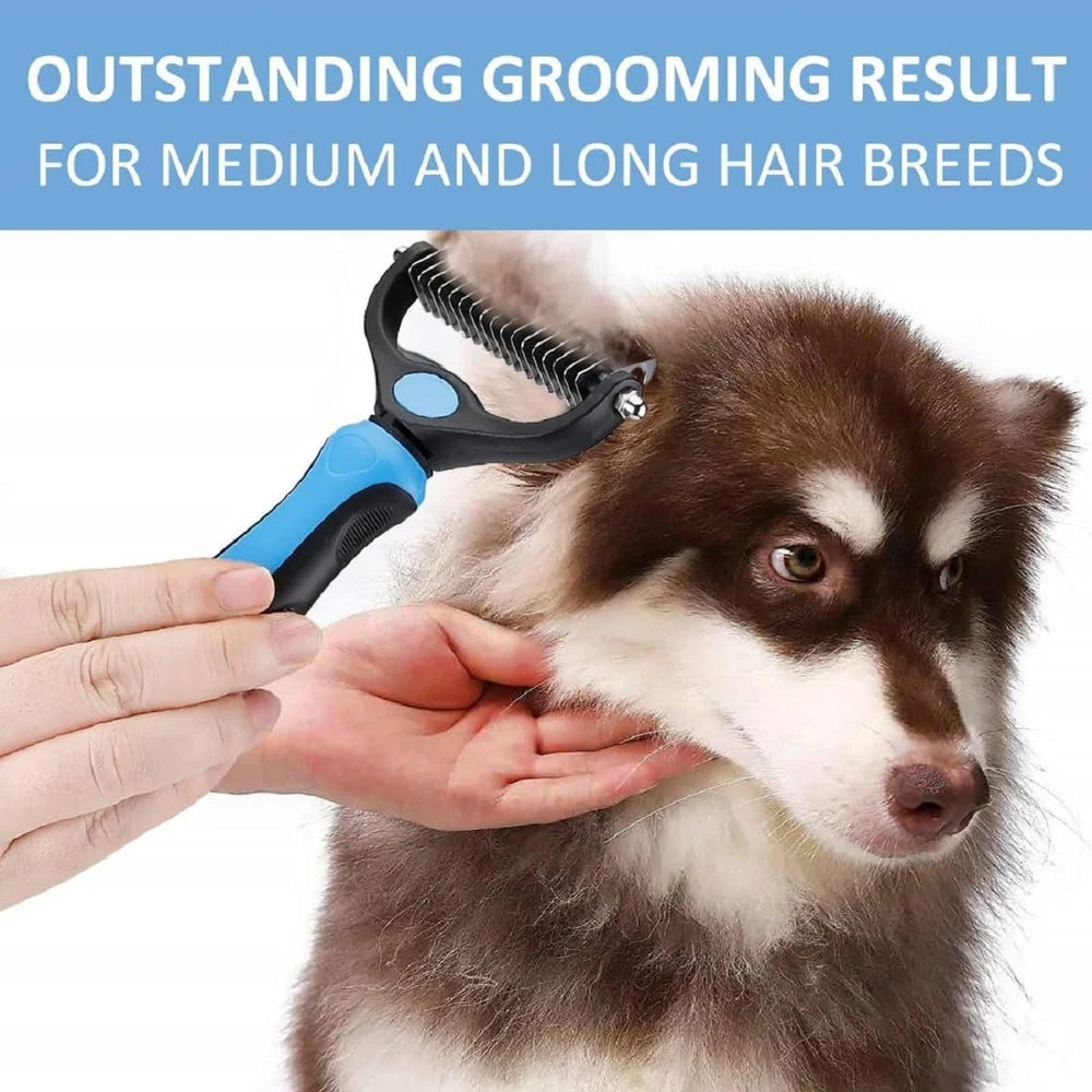 Pet Deshedding Brush for Dogs Cats Undercoat Grooming Fur Removal Tool