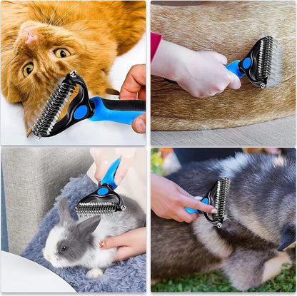Pet Deshedding Brush for Dogs Cats Undercoat Grooming Fur Removal Tool
