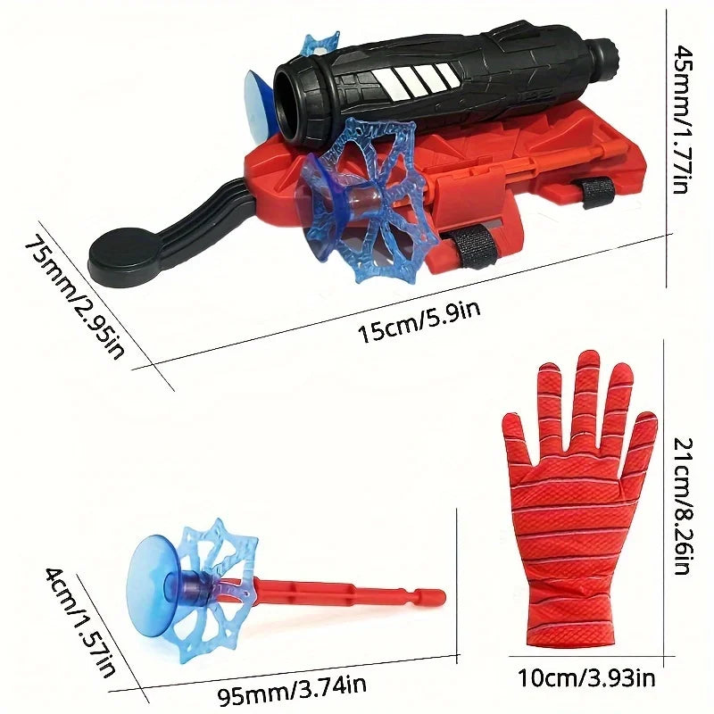 Spider Web Launch Gloves - Red and Blue Hero Toys, Suitable for Children and Adults, Fun Interactive Party Games, ABS Material