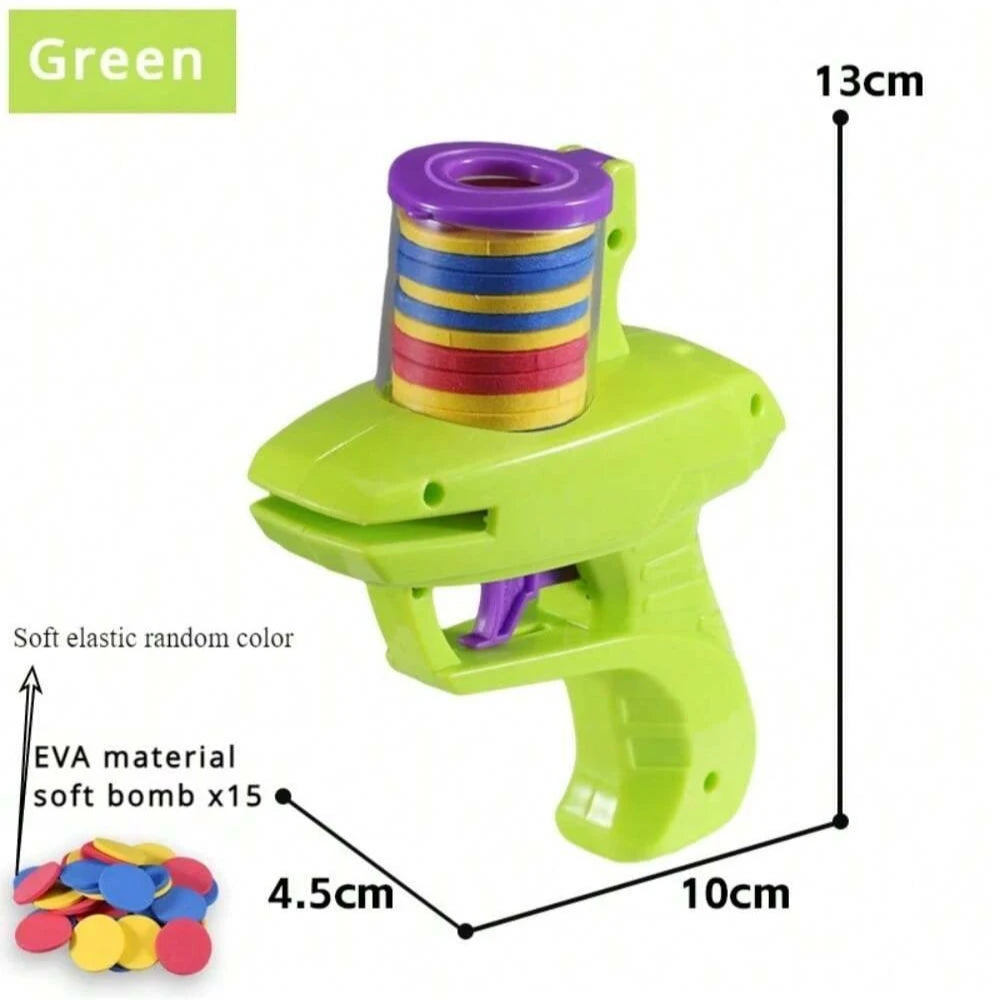 1Pc Foam Disc Launcher Flying Disc Handheld Shooter Indoor Shooting Game Outdoor Backyard Toy for Boys and Girls Birthday Gift