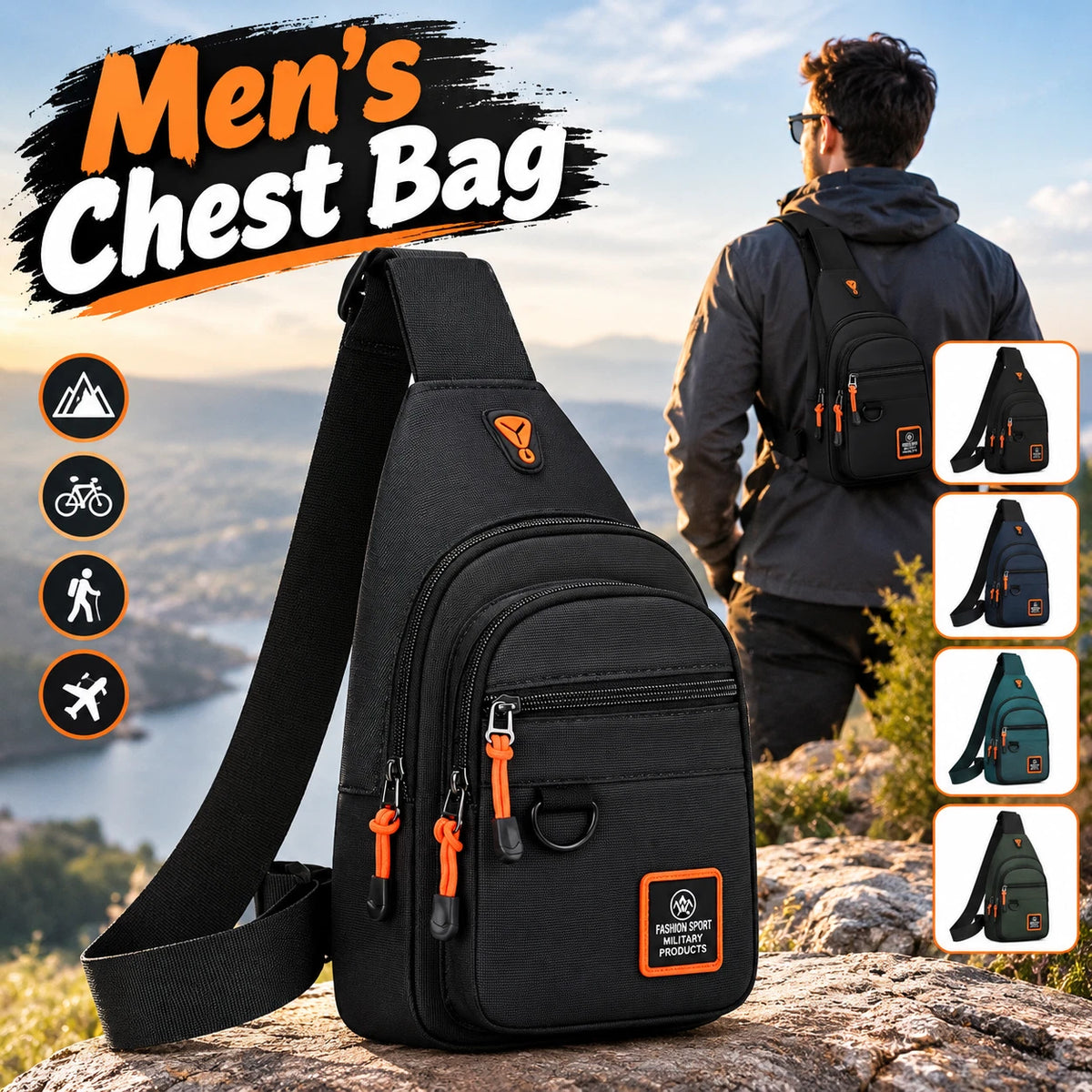 Men's Waterproof Crossbody Sling Bag