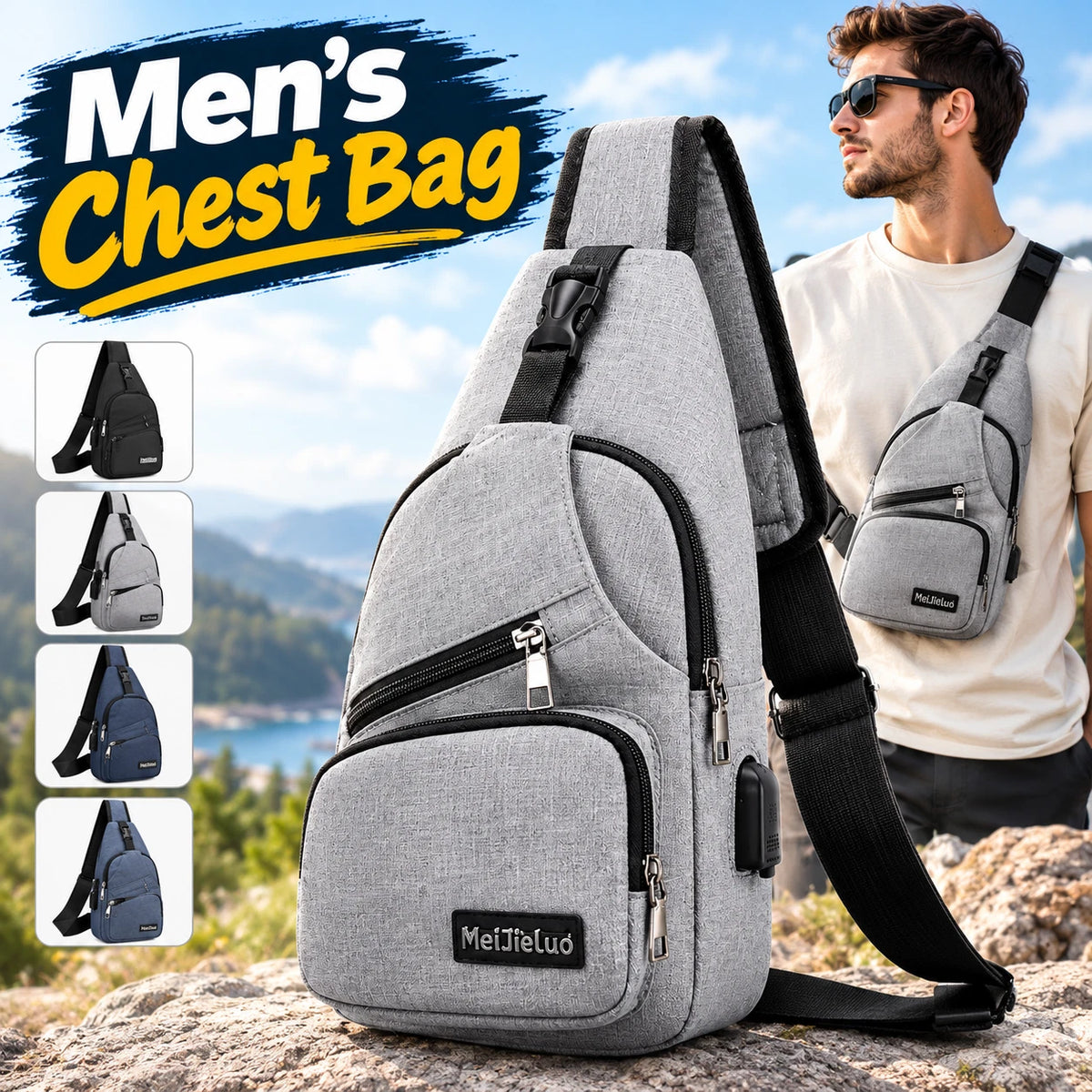 Men's Crossbody Chest Sling Bag