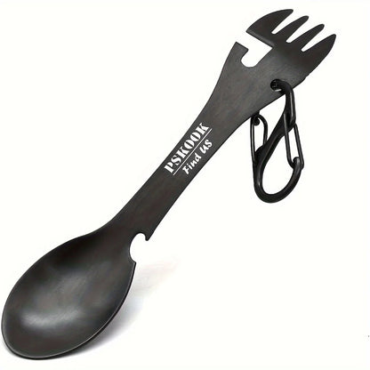 Outdoor Survival Tools 5 in 1 Camping Multi-Functional EDC Kit Practical Fork Knife Spoon Bottle/Can Opener