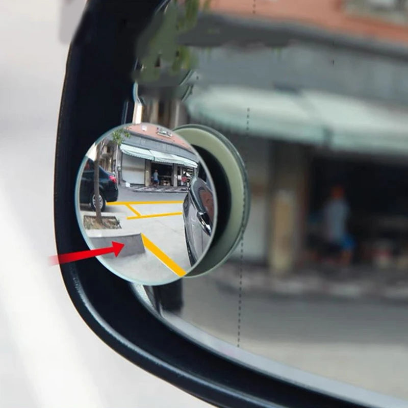 Car Blind Spot Rear View Mirror Wide Angle 360 Degree Adjustable Small round Mirror Car Reverse Auxiliary Rearview Convex Mirror