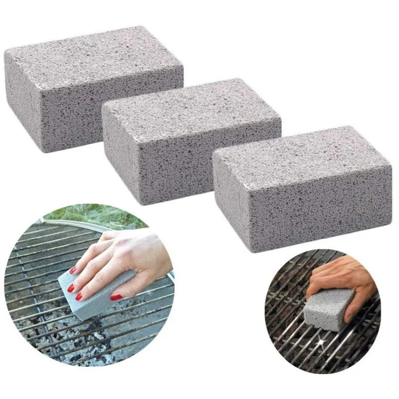 BBQ Grill Cleaning Brush Brick Block Barbecue Cleaning Stone Pumice Brick for Barbecue Rack Outdoor Kitchen BBQ Tools Mangal