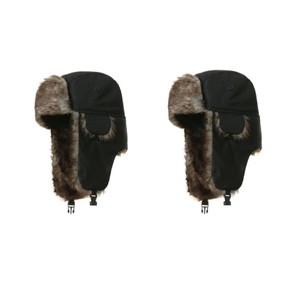 Unisex Warm Mens Women Trapper Cap Aviator Trooper Earflap Winter Flaps Ski Hat New Bomber Hats Russian Faux Fur Hats