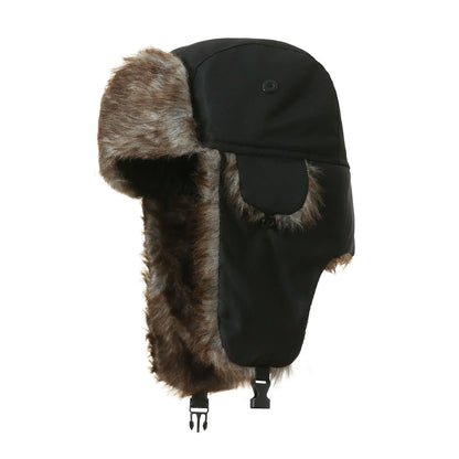 Unisex Warm Mens Women Trapper Cap Aviator Trooper Earflap Winter Flaps Ski Hat New Bomber Hats Russian Faux Fur Hats