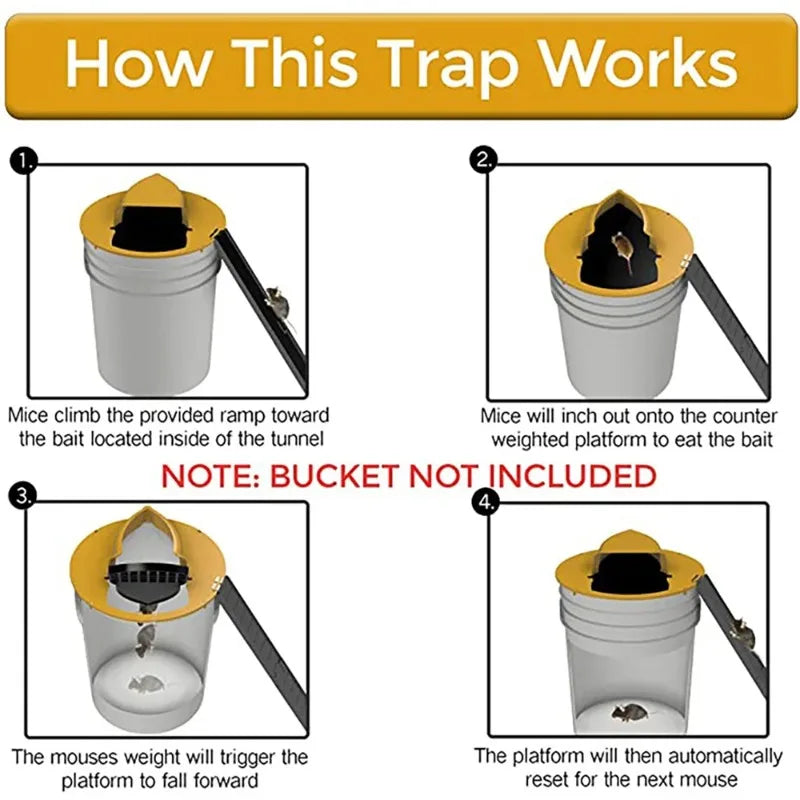 Intelligent Mouse Trap Automatic Reset Flip Cover Indoor Outdoor Mouse Catching Artifact