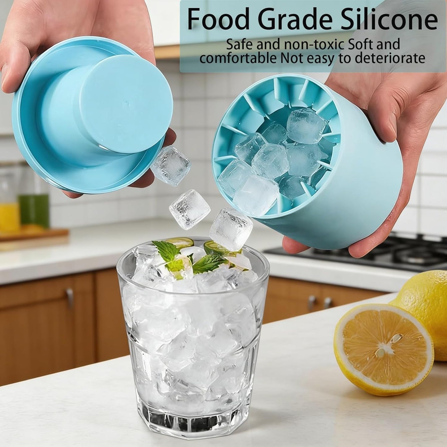 Ice Cube Maker Tray Ice Crusher Mold Quick Release Kitchen Ice Maker