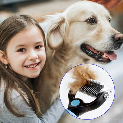 Pet Deshedding Brush for Dogs Cats Undercoat Grooming Fur Removal Tool