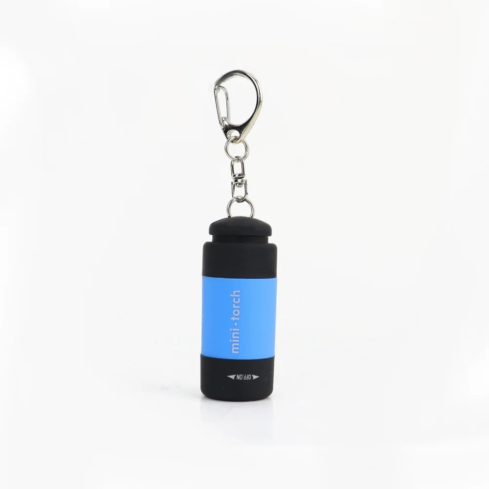 1PC Mini Keychain Lamp USB Rechargeable LED Multifunctional Strong Light Pocket Keychain Flashlight Home Outdoor Hiking Camping