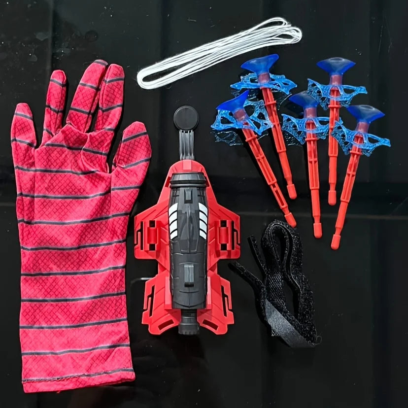 Spider Web Launch Gloves - Red and Blue Hero Toys, Suitable for Children and Adults, Fun Interactive Party Games, ABS Material