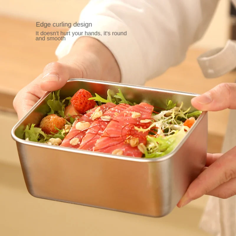 6-Piece Stainless Steel Food Storage Containers Set with Lids - Leakproof, Stackable & Reusable for Camping, Picnics, School