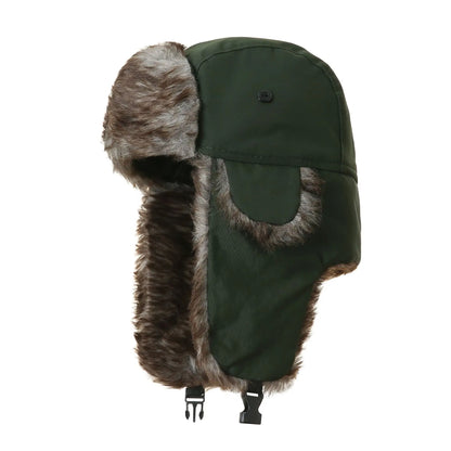 Unisex Warm Mens Women Trapper Cap Aviator Trooper Earflap Winter Flaps Ski Hat New Bomber Hats Russian Faux Fur Hats