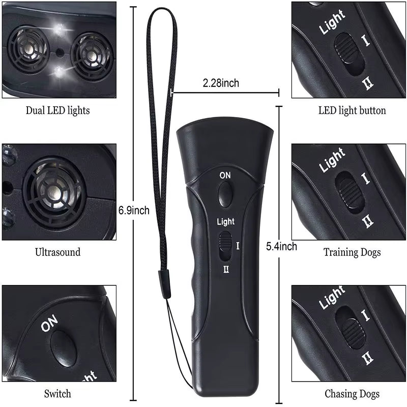 Pet Dog Repeller anti Barking Stop Electric Shocker LED Ultrasonic Dogs Adapter Training Behavior Aids without Battery With