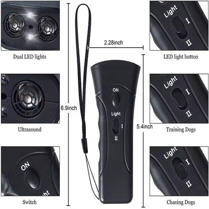 Pet Dog Repeller anti Barking Stop Electric Shocker LED Ultrasonic Dogs Adapter Training Behavior Aids without Battery With