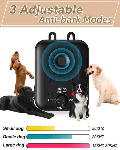 Automatic Anti-Barking Device for Dog Barking Control, Rechargeable Ultrasonic Dog Barking Deterrent Device, Outdoor and Indoor