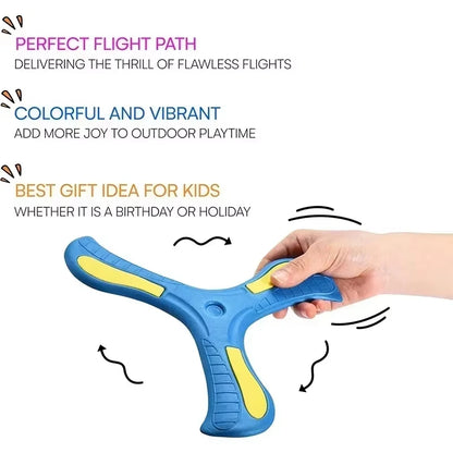 Boomerang Soft Three-Leaf Cross with Night Light Outdoor Toy Flying Disc Adult-Kids Interactive Sports Toy Puzzle Gift for Kids