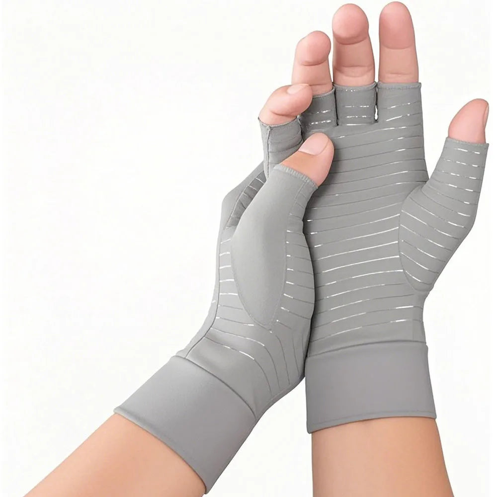 1Pair Copper Arthritis Gloves for Hand Pain Relief, Rheumatoid Osteoarthritis, Swelling, Carpal Tunnel, Compression Gloves
