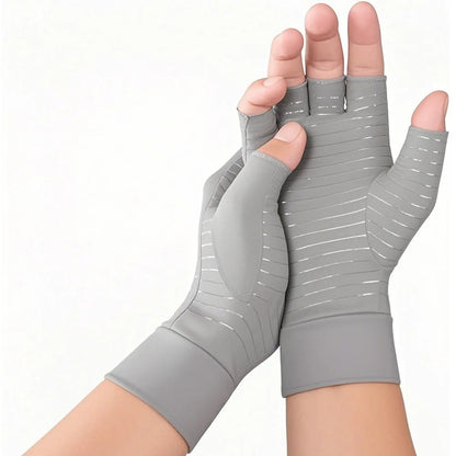 1Pair Copper Arthritis Gloves for Hand Pain Relief, Rheumatoid Osteoarthritis, Swelling, Carpal Tunnel, Compression Gloves