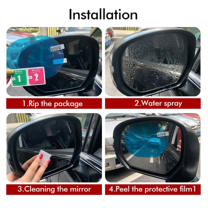 Car Rearview Mirror Film Side Window Rainproof Clear Film 2Pcs anti Fog Window Mirror Protective Sticker Car Accessories