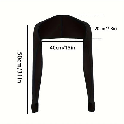 Women'S Sports Sun Protection Shawl Thin Style Shoulder Length Women'S Sports Sleeve Perfect for Outdoor Golf, Running, Cycling