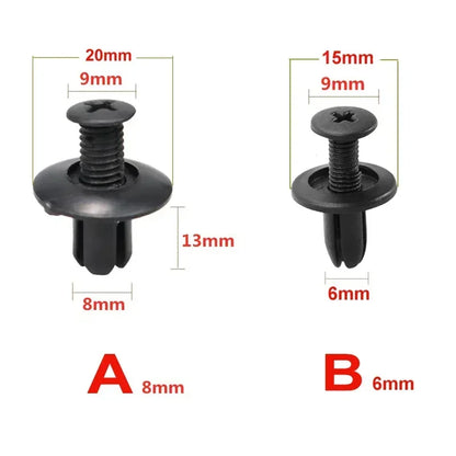 8Mm/6Mm Plastic Rivets Fasteners Screw Car Fender Bumper Screws Clips Rivets Auto 8Mm Hole Plastic Push Pin Clip Car Accessories