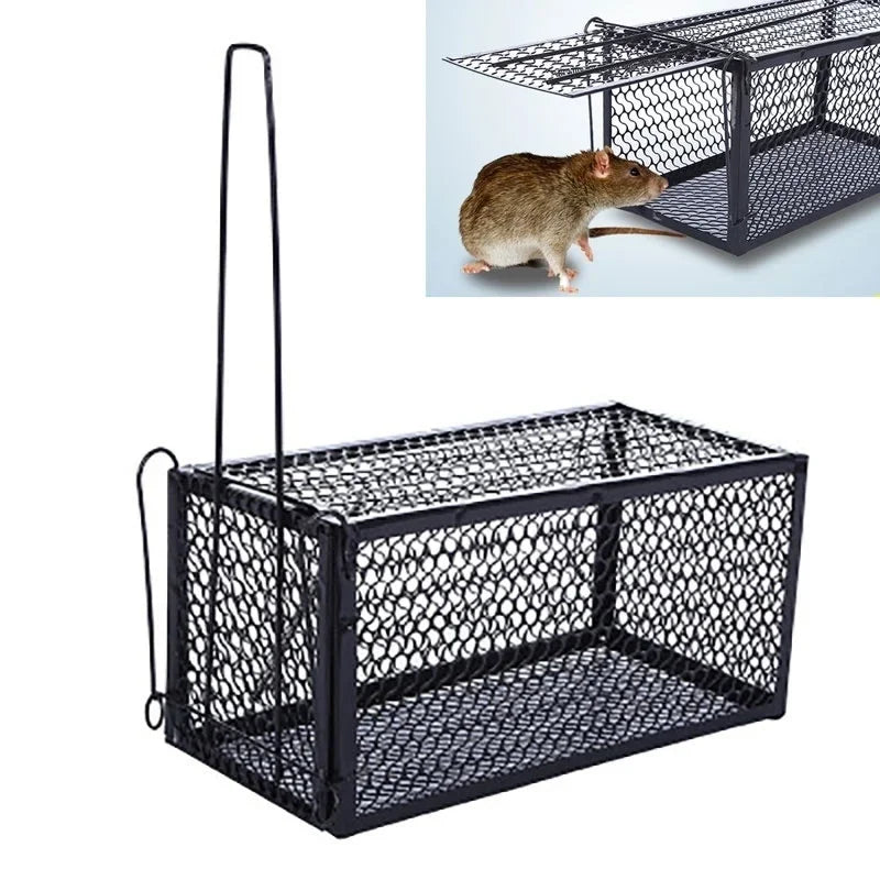 Smart Self-Locking Mousetrap Safe Firm Iron Net Household Mouse Catcher Metal Reusable Humane Indoor Outdoor Rat Trap Rat Cage