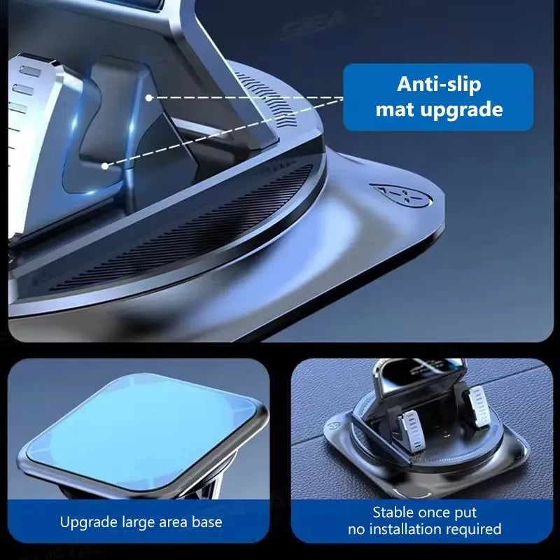 Car Phone Mount anti Slip Silicone Dashboard Phone Holder 360-Degree Free Rotation  Head-Up Navigation Holder