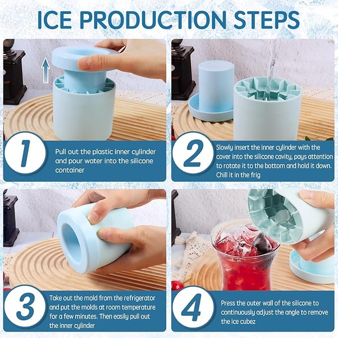 Ice Cube Maker Tray Ice Crusher Mold Quick Release Kitchen Ice Maker