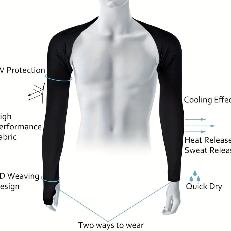 Women'S Sports Sun Protection Shawl Thin Style Shoulder Length Women'S Sports Sleeve Perfect for Outdoor Golf, Running, Cycling