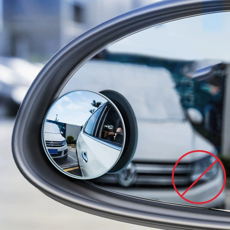 Car Blind Spot Rear View Mirror Wide Angle 360 Degree Adjustable Small round Mirror Car Reverse Auxiliary Rearview Convex Mirror
