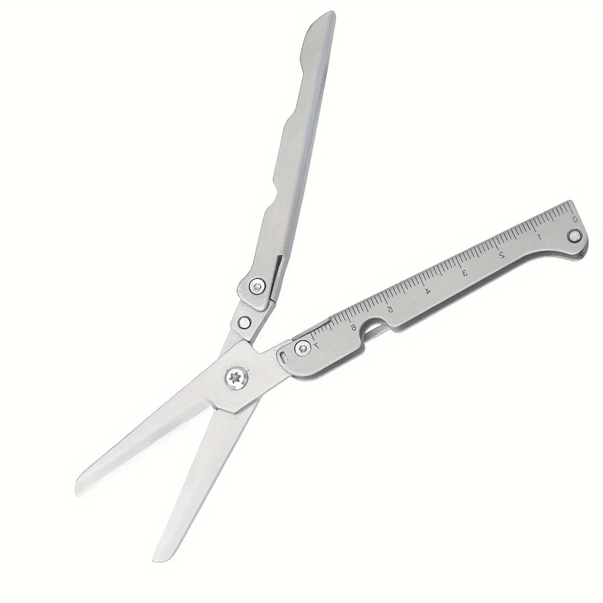 Portable Multifunctional Folding Scissors, Stainless Steel Outdoor Survival Tool for Camping Fishing Hunting