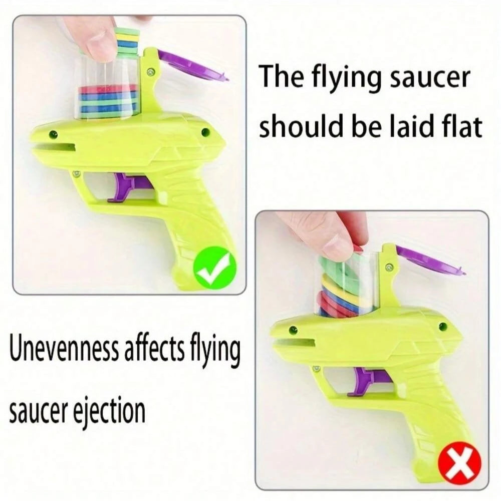 1Pc Foam Disc Launcher Flying Disc Handheld Shooter Indoor Shooting Game Outdoor Backyard Toy for Boys and Girls Birthday Gift