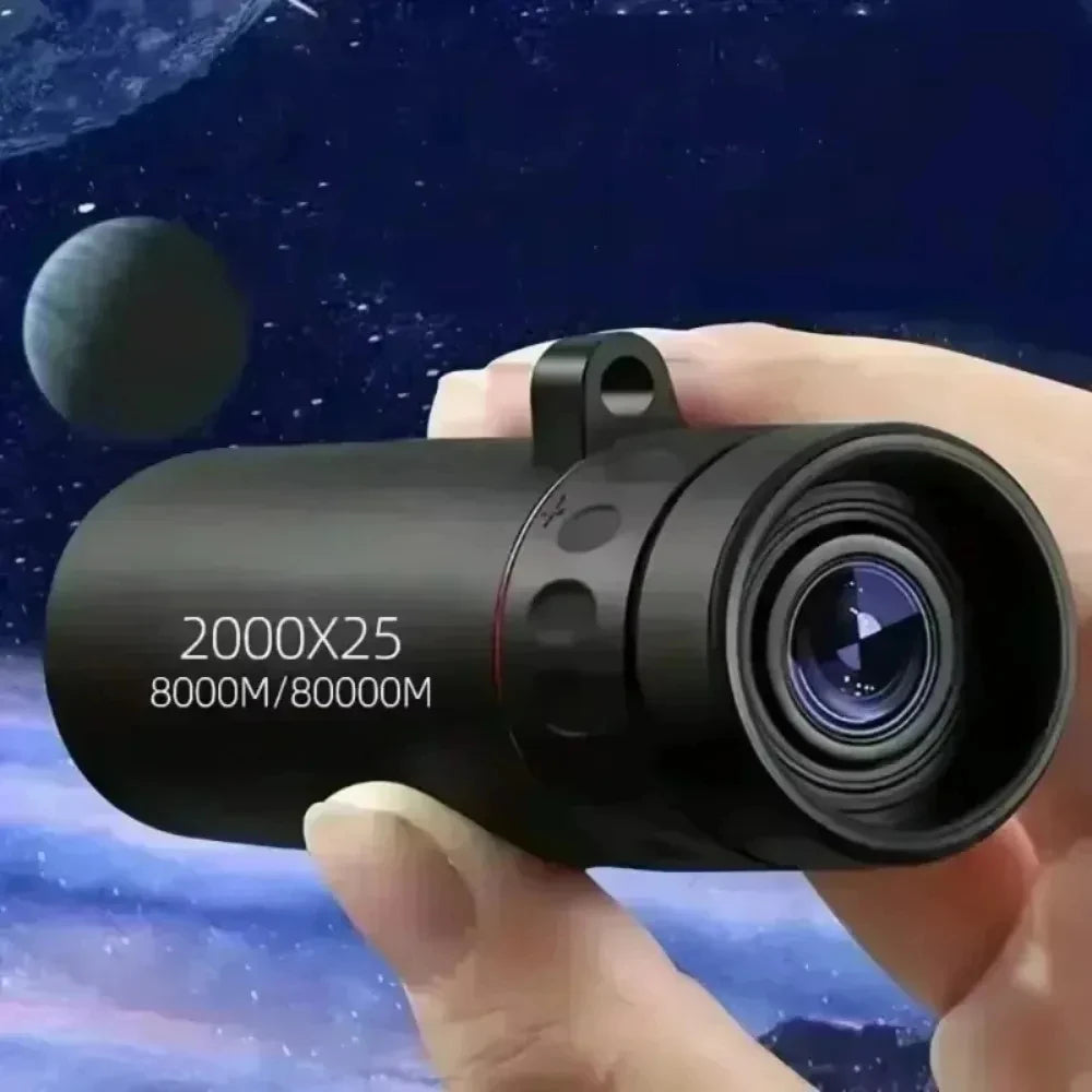 2000X25 HD Monocular Telescope Mini Portable Mobile Phone Telescope with Holder Outdoor Camping Hunting Birdwatching Telescopes