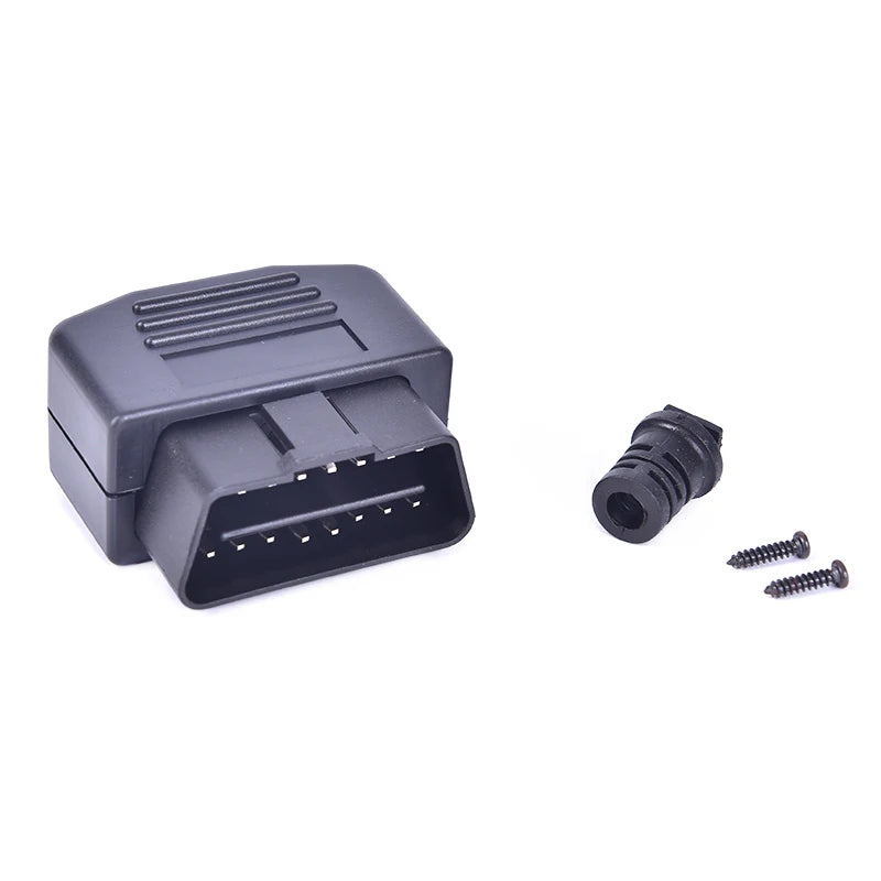 OBD2 L Type 16 Pin Sockets Connector Plug with Shell and Screw Male Auto Car Connector Cable Wire Wholesale