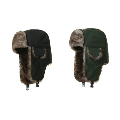 Unisex Warm Mens Women Trapper Cap Aviator Trooper Earflap Winter Flaps Ski Hat New Bomber Hats Russian Faux Fur Hats