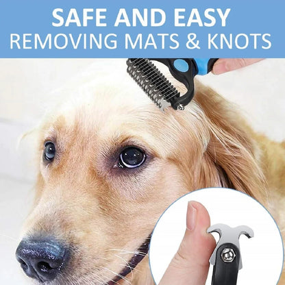 Pet Deshedding Brush for Dogs Cats Undercoat Grooming Fur Removal Tool