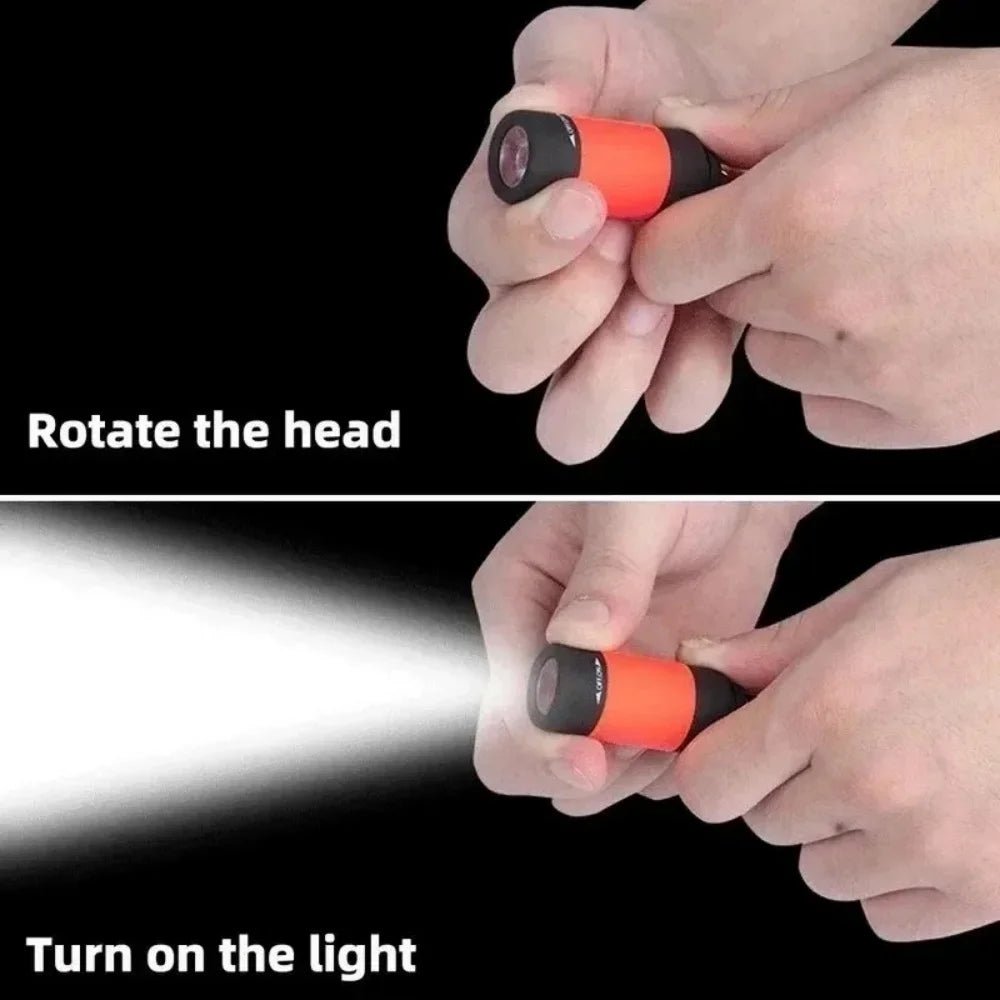1PC Mini Keychain Lamp USB Rechargeable LED Multifunctional Strong Light Pocket Keychain Flashlight Home Outdoor Hiking Camping