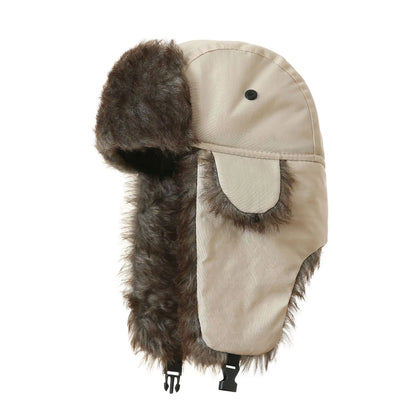Unisex Warm Mens Women Trapper Cap Aviator Trooper Earflap Winter Flaps Ski Hat New Bomber Hats Russian Faux Fur Hats