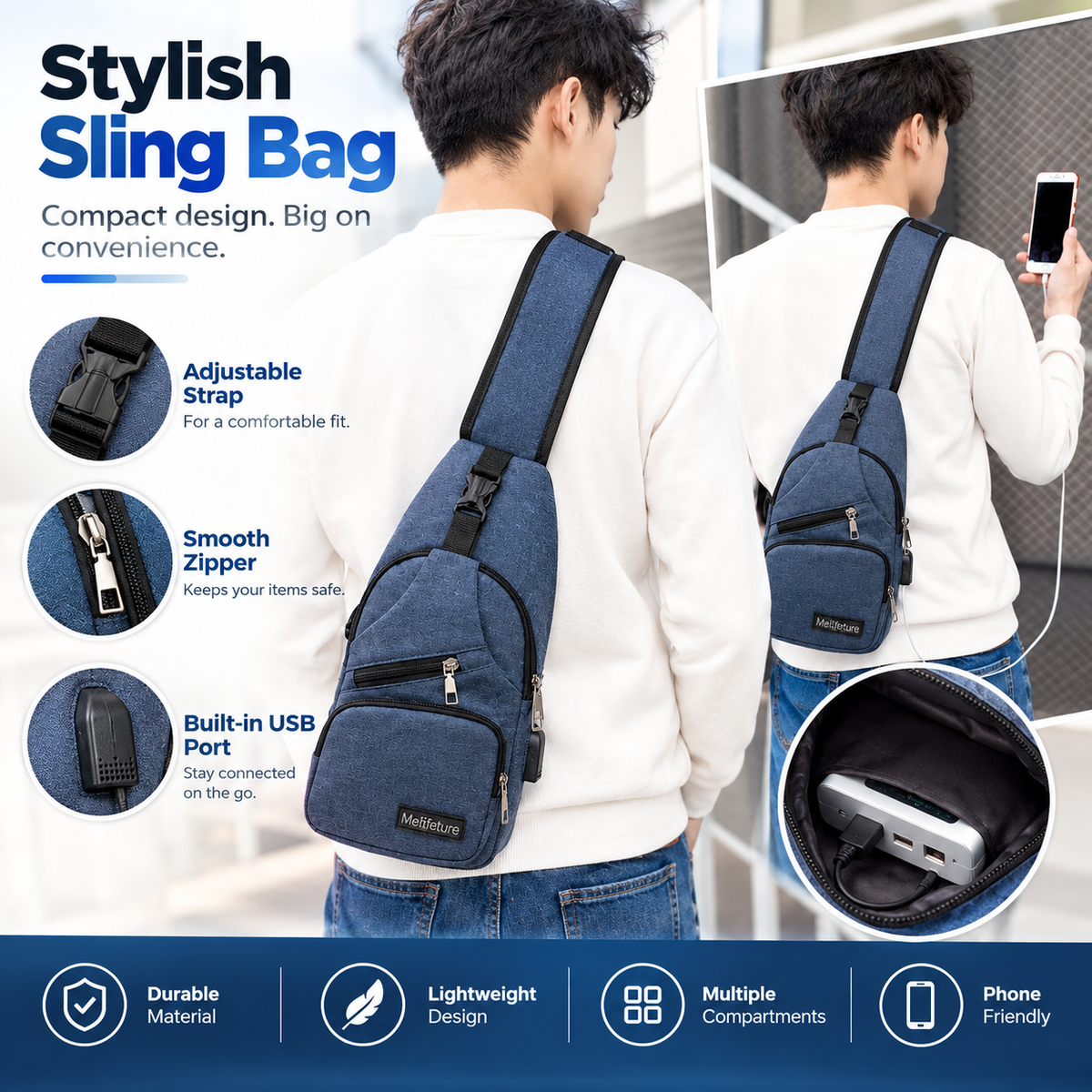 Men's Crossbody Chest Sling Bag