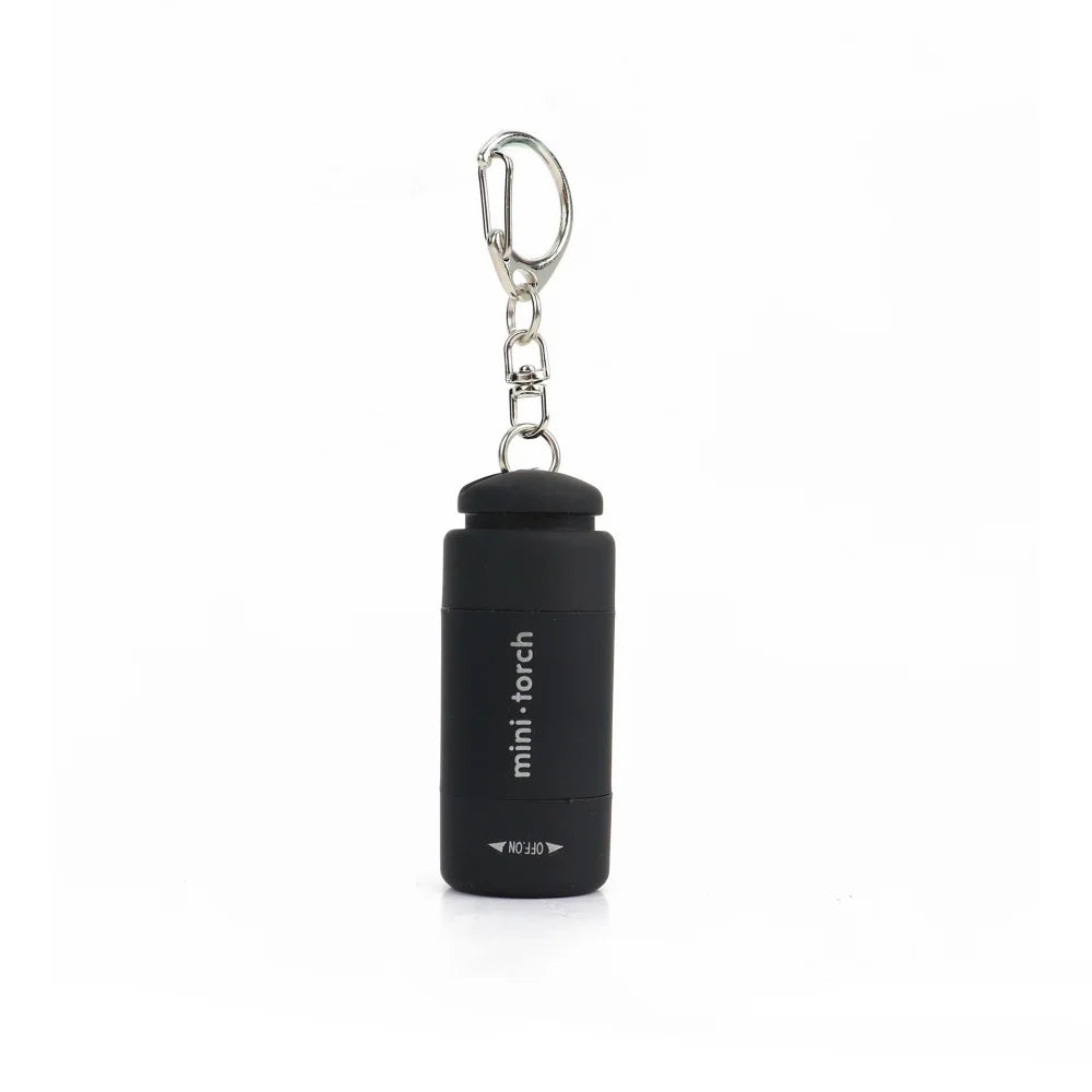 1PC Mini Keychain Lamp USB Rechargeable LED Multifunctional Strong Light Pocket Keychain Flashlight Home Outdoor Hiking Camping