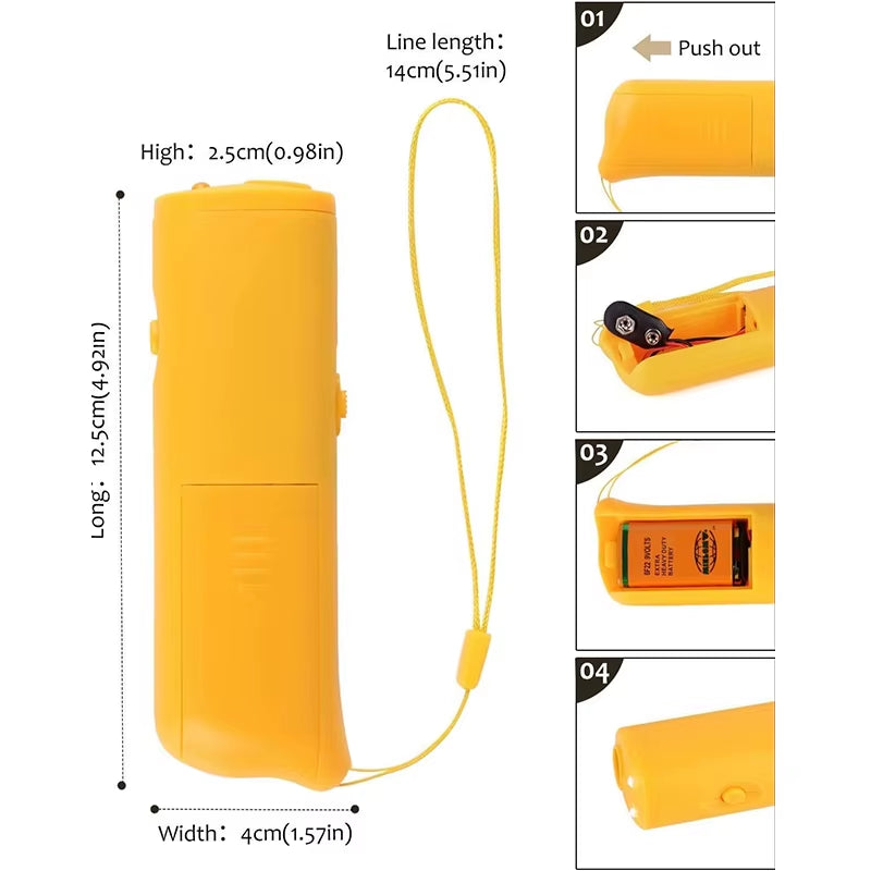 Pet Dog Repeller anti Barking Stop Electric Shocker LED Ultrasonic Dogs Adapter Training Behavior Aids without Battery With