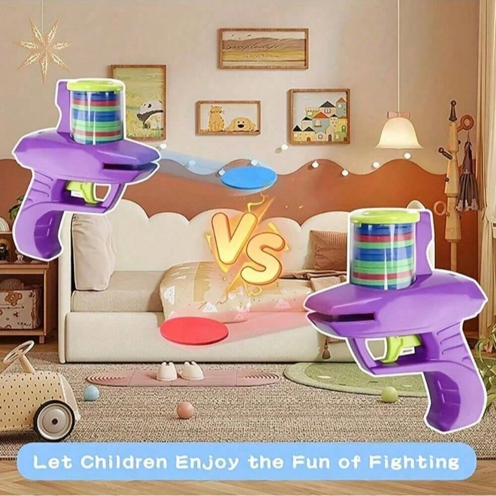 1Pc Foam Disc Launcher Flying Disc Handheld Shooter Indoor Shooting Game Outdoor Backyard Toy for Boys and Girls Birthday Gift