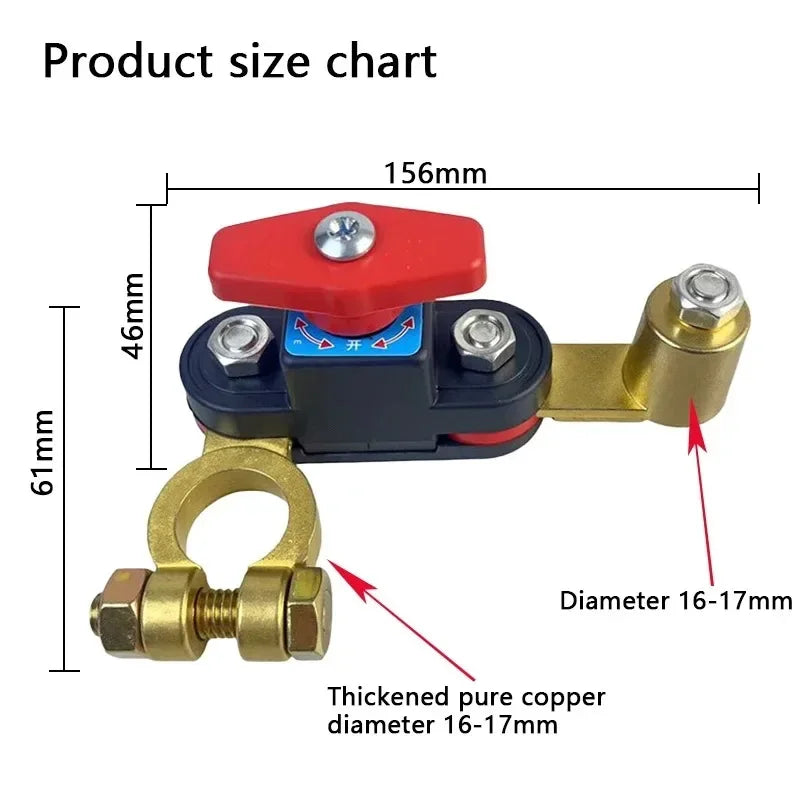 12V/24V Car Battery Cut off Switch Disconnect Automatic Circuit Breaker Anti-Power off Leakage Protector Universal Auto Parts