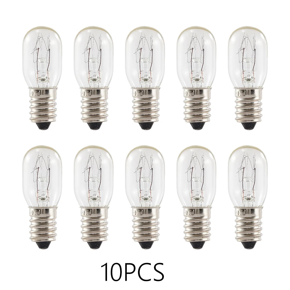 10PCS E14 Salt Lamp Globe Bulb 15W AC220V-240V Vintage Incandescent Bulbs Refrigerator Oven Light Bulbs Replacement
